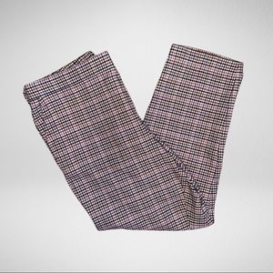 Women’s Mid-Rise Wide-Leg Pants in Multi Plaid Design - 12
